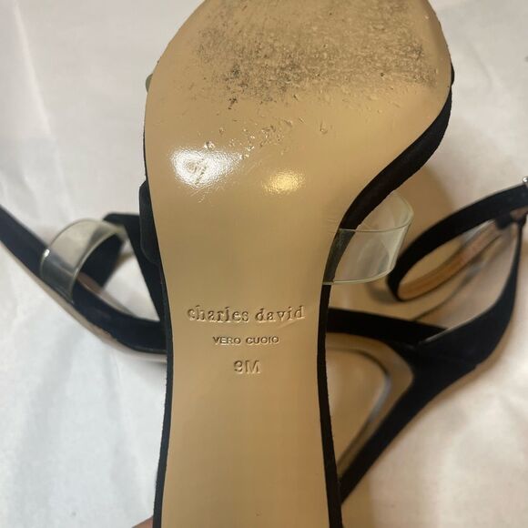 Charles David Strap Heels Black and Clear Size 9 - Picture 7 of 9